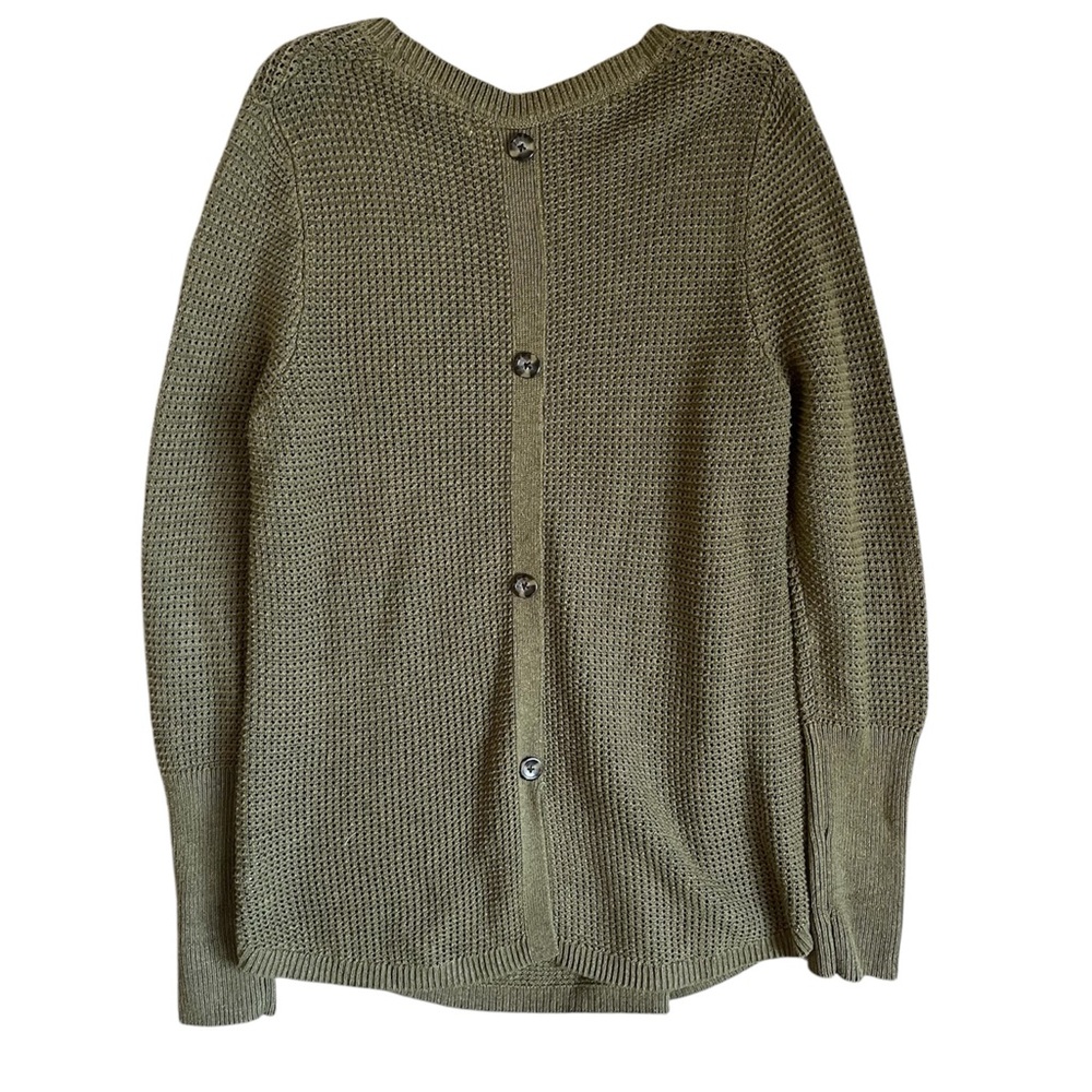 Max Studio Olive Button-Back Sweater - image 3
